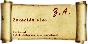 Zakariás Alex névjegykártya